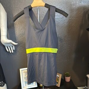 Women's Gray and Yellow Tank Top